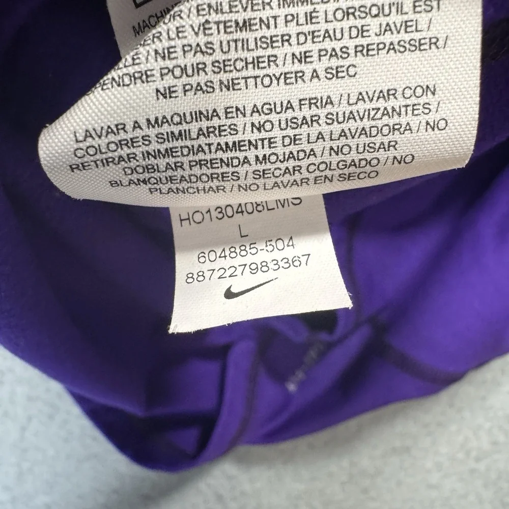 Nike Pro Hyperwarm 1/2 Zip Jacket Womens Large Fitted Purple 604885-504
